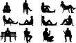 © sara - Sitting Man Vector Silhouettes