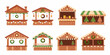 © Prodip - Colorful cartoon illustration of various christmas market stall designs