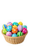 © MdSaydul - Colorful decorated Easter eggs in a wicker basket isolated on transparent background