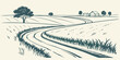 ©  MST RABEYA  BEGUM - A winding dirt road through a rural landscape Vector