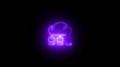 © 10 YEARS - Purple neon cloud server with glowing purple outline on black background computer