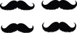 © Anonto - Mustache silhouette collection, facial hair styles artwork, fashion grooming design, black white illustration set, stylized beard and mustache icons