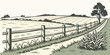 © MST NASIMA KHATUM - A fence along a dirt road in a rural area Vector