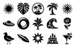 © Rawpixel.com - PNG Tropical icons silhouette collection on transparent background