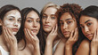 © Infinity in the lens - Diverse women showcasing natural beauty and skincare confidence. Inclusive beauty standards, self-care, skincare, wellness, diversity and female empowerment concept.