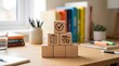 © MD NAYEM - Wooden Blocks with Planning Icons on a Desk