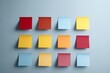 © JPminimal - Creative workspace organization colorful sticky notes on wall office environment modern design minimalist view