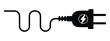 © GraphicGlow - Electric plug icon on a white background. Electric cable or wire. Electric power. Vector illustration