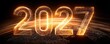 © NovaVision - Futuristic glowing 2027 numbers with digital data streams on a dark background