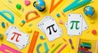 © Top Design - Math symbols and colorful school supplies.