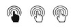 © drawing lines - Tap Gesture Icon Set. Hand Finger Pressing on Touch Screen. UI/UX Element for Mobile Device Interaction