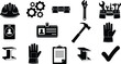 © mdkamran - Silhouette of various construction tools and equipment isolated on transparent background