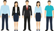 © Mossadessur Rahman - Vector illustration of figures in professional and semi‑casual attire for workplace fashion and dress code designs