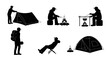 © Imsuniyah - Camping Silhouettes: Tents, Campfire, Backpacking, Outdoor Activity