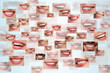 © New Africa - People with healthy teeth, collage of smiles on light blue background. Dental care