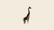 © falikh - Minimalist giraffe silhouette on a neutral background, capturing its long neck and elegance