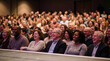 © Anastasiia Guva - Diverse audience laughing out loud at live comedy show performance in theater auditorium