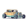 © Billie - Vintage Hot Rod Coupe Car Illustration, Classic American Automobile, Custom Vehicle