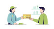© Zoya - Customer receiving a loyalty card with reward points from a dedicated store employee, illustrating successful customer retention strategies and exclusive benefits programs for consumers