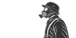 © rabby - a man wearing a gas mask and a hard hat Vector
