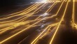 © Hnaistock - Traffic lights and road on a dark background with streaks of yellow light trails at night time scene