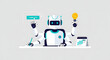 © Lashan - AI multitasking and workflow automation concept flat illustration with copy space for project management software banner