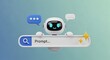 © Ramim - Cute robot with speech bubbles and a search bar, symbolizing AI and chatbots.