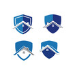 © heXart - Shield home security and real estate logo design set vector template.