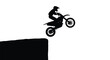 © MdGolam - Motorcross rider performing a jump against a bright background silhouette