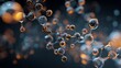 © ikhsan - Molecular structure with interconnected atoms and molecules, representing scientific research and development in chemistry and biology