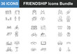 © MDFAHAD - Friendship icon bundle for connection, relationships and togetherness themes