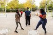 © ADDICTIVE STOCK - Boxing training session in outdoor park setting
