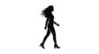 © ZubayerVector - A black silhouette of a woman walking