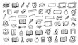 © Creative Lab - hand-drawn doodle vector set of school doodles illustrated in a playful sketchy outline style isolated on white background