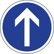 © Griffin9678 - Straight Ahead Only No Turn Mandatory Road Sign Vector | Blue Circular Traffic Symbol Transparent Background