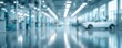 © Rifqi - Blurred interior of a modern automotive service center with white cars and bright lights, concept for dealership promotion, vehicle maintenance services and industrial workshop background