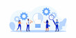 © Bebdas - Team collaboration and innovation concept with gears and a lightbulb