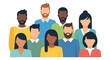 © Novia - Diverse Group of Flat Design People - Multi-ethnic Team, Community, and Inclusion Concept