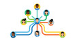 © Hardy - Diverse People Connecting: Teamwork, Social Network, and Business Communication Diagram