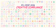 © Lalin - Colorful doodle collection with text reading creative compliance and eu cssd 2026