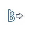 © sakura - Large blue letter B with arrow.