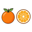 © DFX - Whole and Halved Orange Fruit.