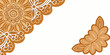 © Natalia - Brown floral mandala ornament corner and side border, vector