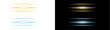 © MariaAlam - PNG image of Collection of glowing horizontal light streaks in bright golden yellow and electric blue hues on transparent background