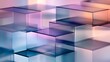 © kim jji - Abstract 3D Glass Geometric Blocks and Steps with Soft Gradient Colors, Creative Glassmorphism Background for Business Presentation