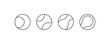 © rochmuch - Simple circle outlines show curved lines inside. Four shapes vary in complexity, from minimal to intricate. Clean lines suggest abstract or minimalist design. Perfect for icons, patterns