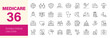 © Dear Lala - MEDICARE icon set. Editable line icons. Vector illustration.