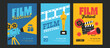 © titusurya - Set of vintage poster film collection. Cinema flyer design for festival or events.