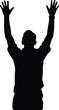 © MsAbuBakkar - Black Silhouette Vector of a Man With Arms Raised in the Air Expressing Success Freedom Victory and Joyful Human Achievement