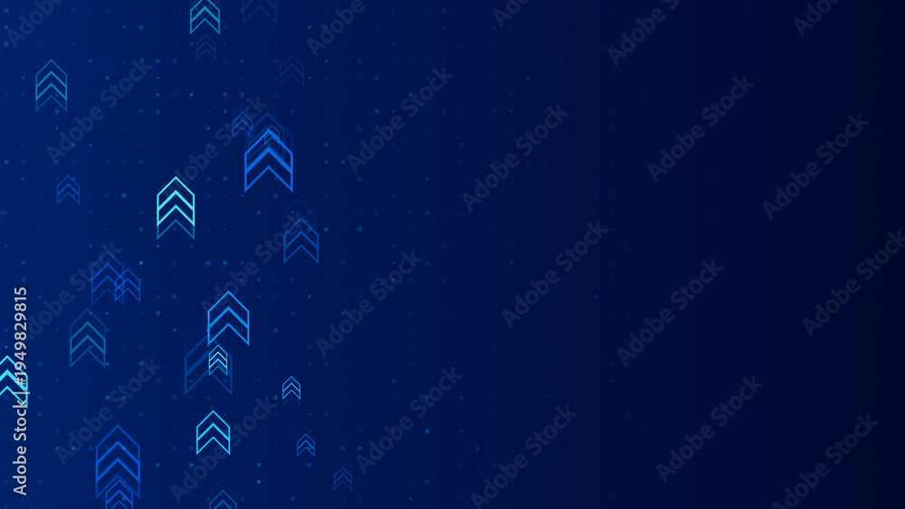 abstract blue background with glowing arrow shapes up , futuristic ai ...
